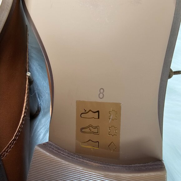 Madewell The Frances Oxford Shoe Tan Leather Loafers Lace Up Minimal Womens Sz 8 - Picture 8 of 11